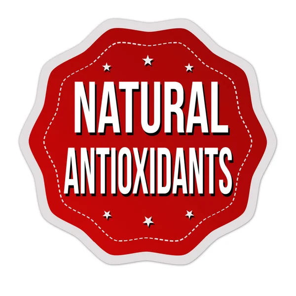 Натуральні антиоксиданти мітка або наклейка — стоковий вектор