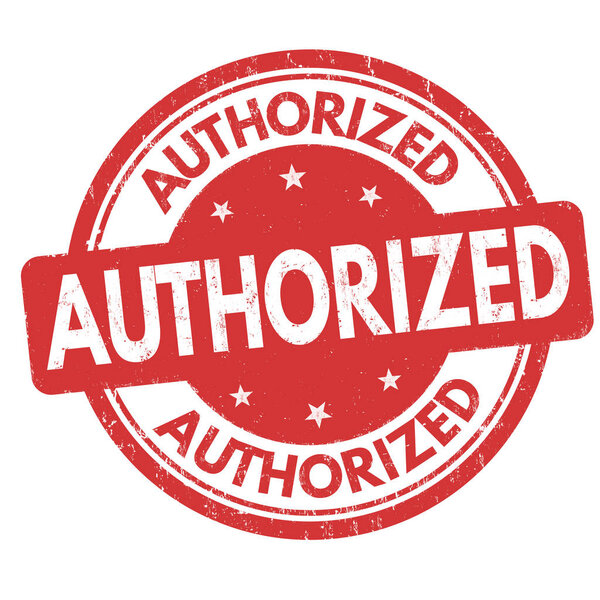 Authorized grunge rubber stamp