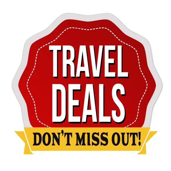 Travel deals label or sticker — Stock Vector