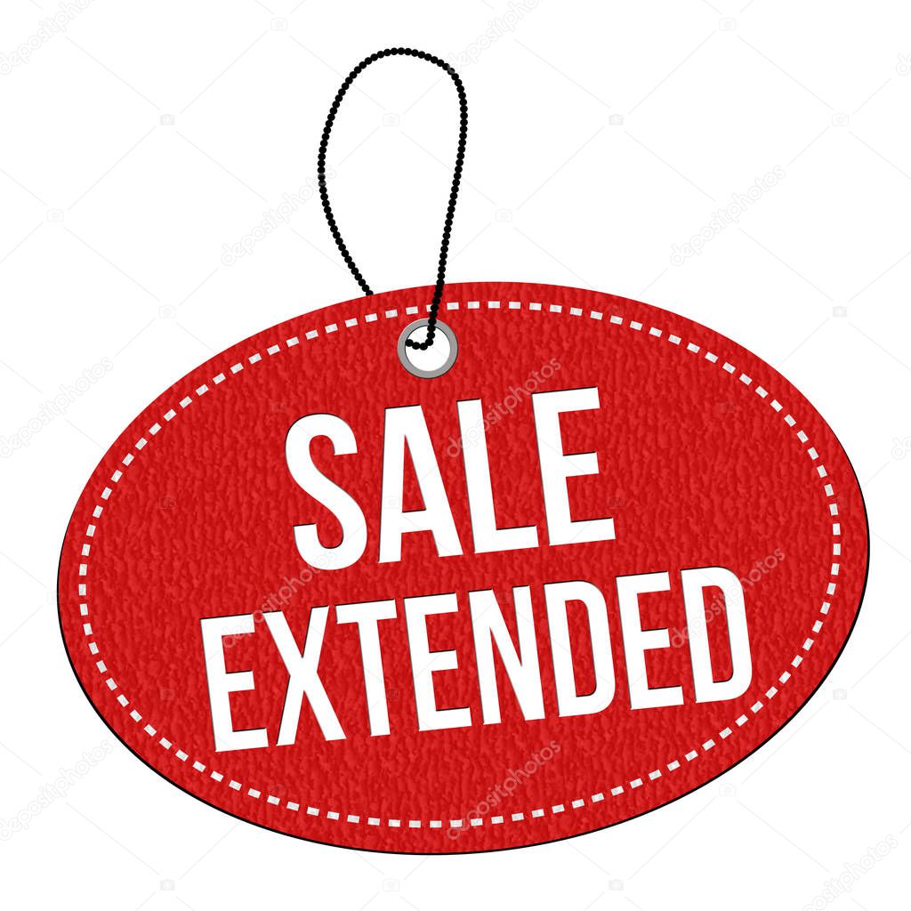 Sale extended  label or price tag 
