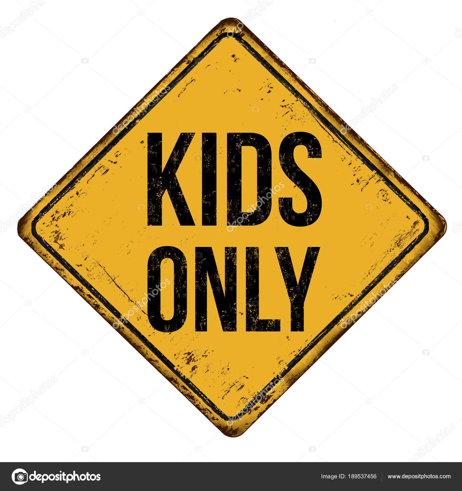 Kids only vintage rusty metal sign — Stock Vector © roxanabalint #189537456