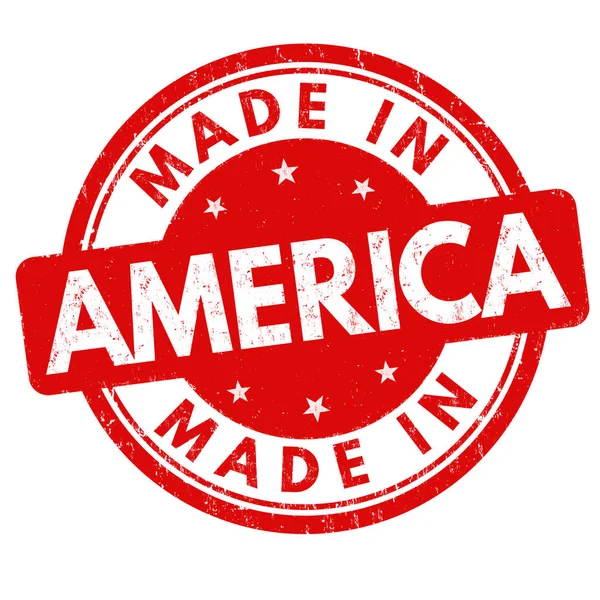 Gemaakt in Amerika grunge rubber stempel — Stockvector