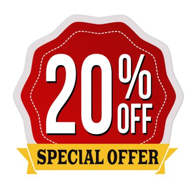 Özel teklif %20 off etiket veya etiket 