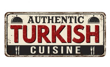 Otantik Türk mutfağı vintage paslı metal işareti