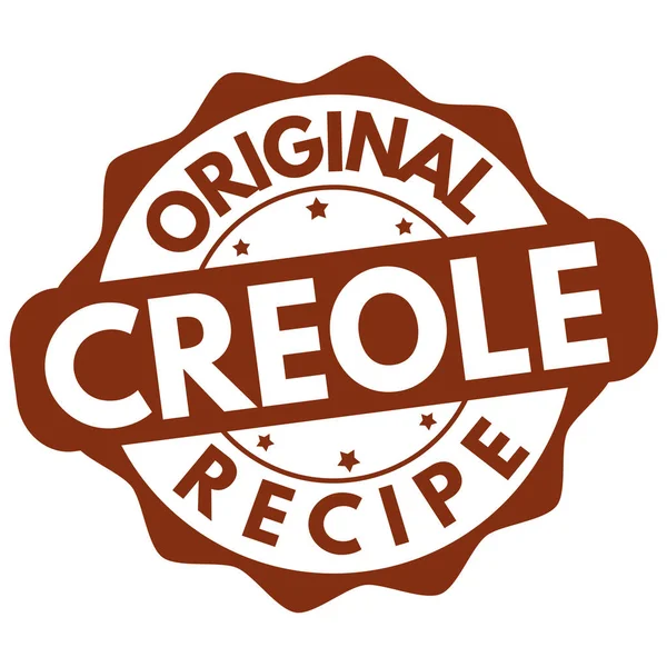 Original creole recipe label or stamp — Stock Vector