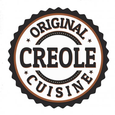 Özgün creole mutfağı etiket veya damga