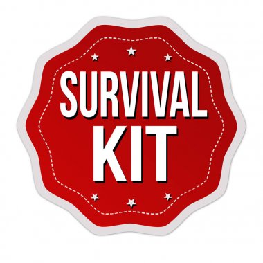Survival kit etiket veya etiket 