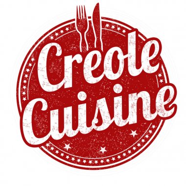 Creole cuisine grunge rubber stamp clipart