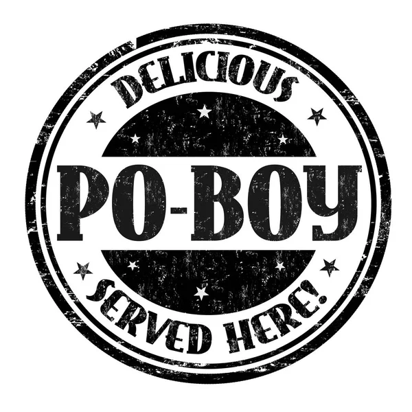 Delicious Po-Boy sign or stamp — Stock Vector