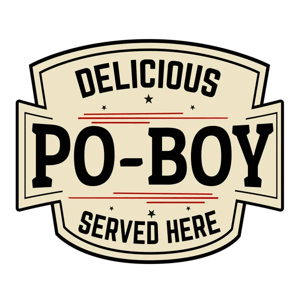 Delicious Po-Boy label or icon — Stock Vector