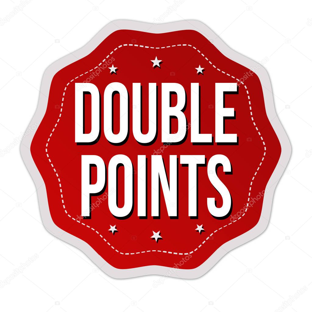 Double points label or sticker 