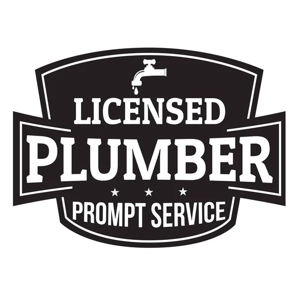 Licensed plumber grunge rubber stamp — Stock Vector