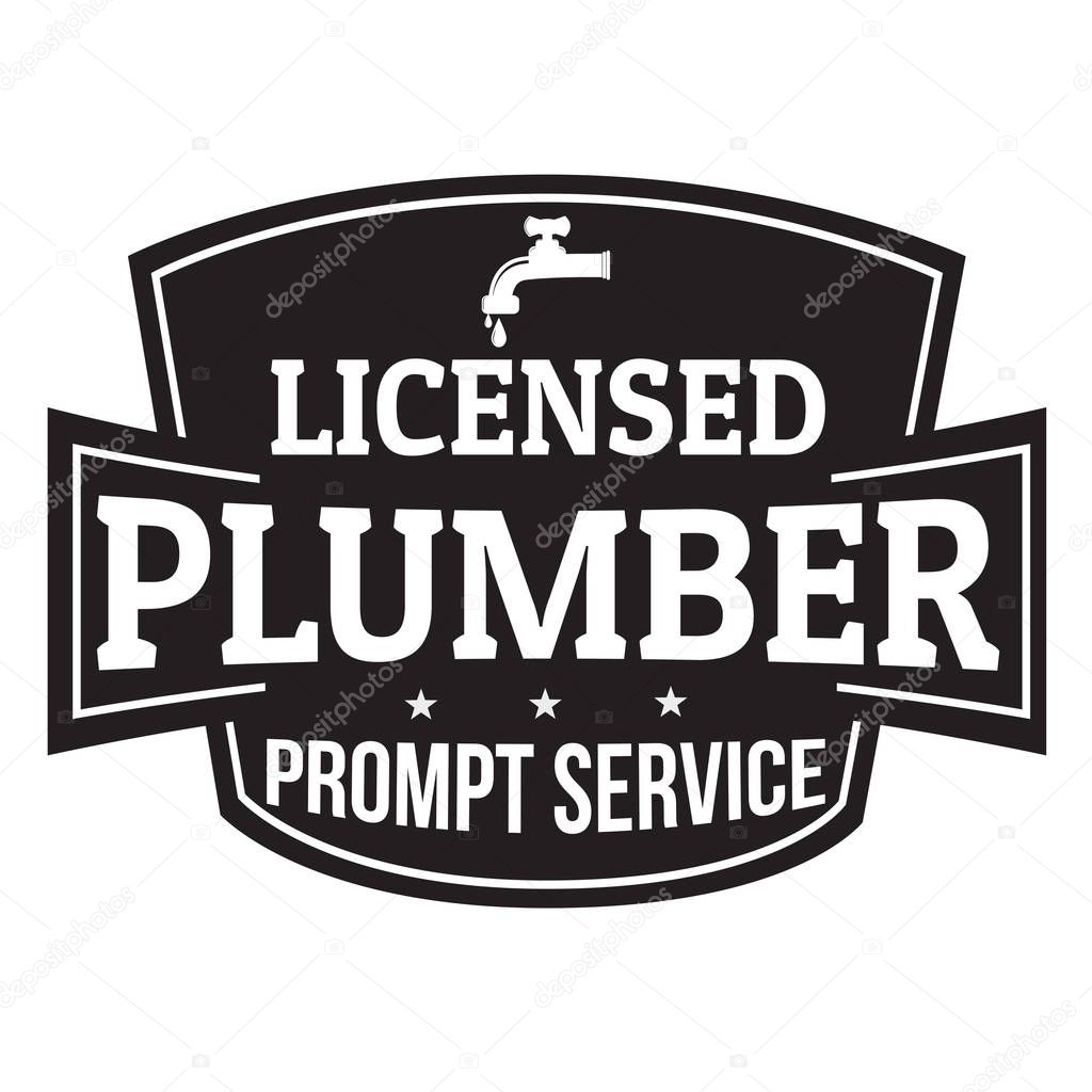Licensed plumber grunge rubber stamp