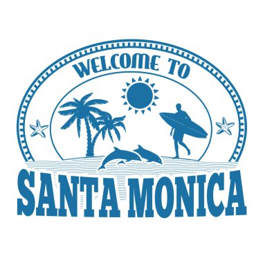 Santa Monica etiket veya damga için hoş geldiniz