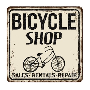 Bisiklet shop vintage paslı metal kayıt