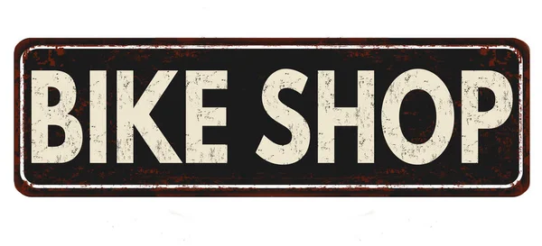 Bike shop vintage rezavá cedule — Stockový vektor