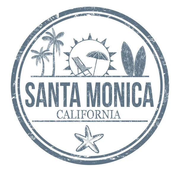 Santa Monica grunge carimbo de borracha — Vetor de Stock
