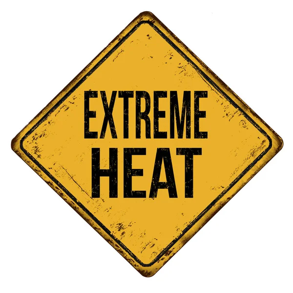 Extreme heat vintage rusty metal sign — Stock Vector