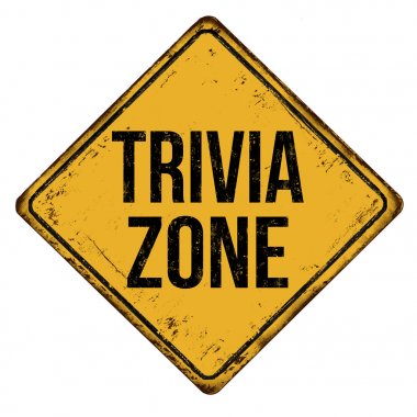 Trivia zone vintage rusty metal sign clipart