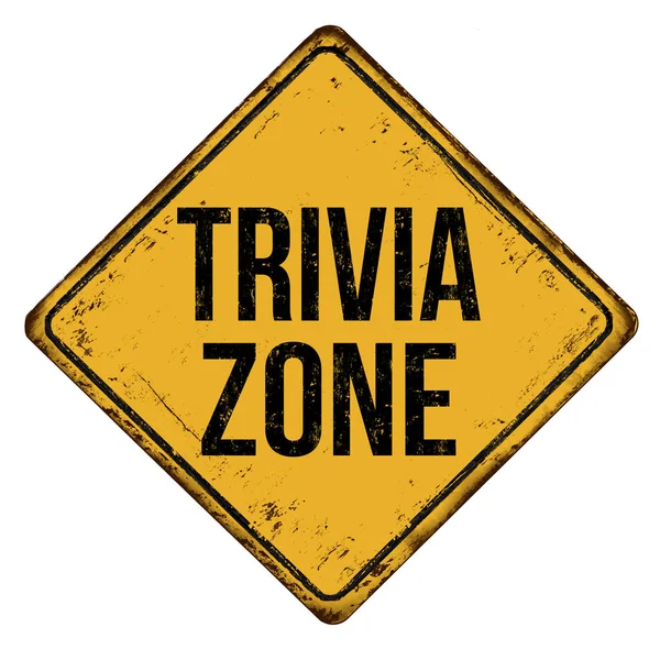 Trivia zone vintage roestige metalen teken — Stockvector