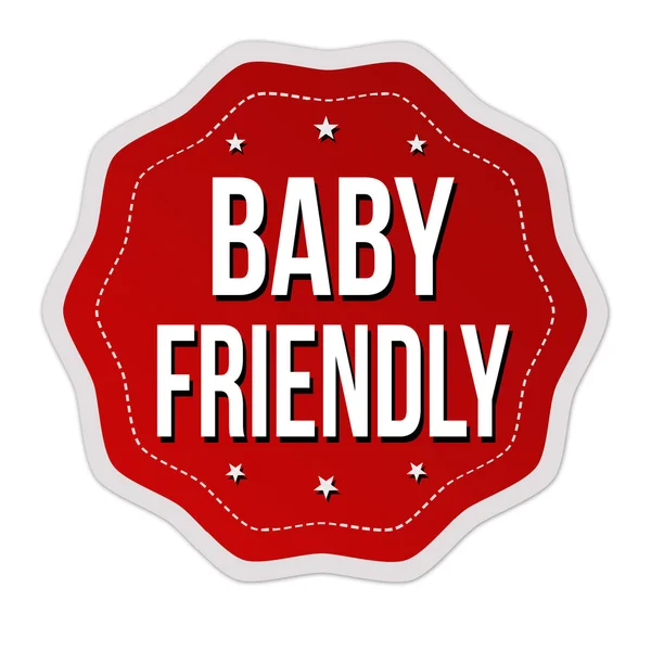 Bebek Dostu Etiket Veya Etiket Üzerinde Beyaz Arka Plan Vektör — Stok Vektör