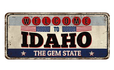 Idaho klasik paslı metal tabelasına hoş geldiniz.