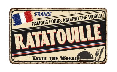 Ratatouille klasik paslı metal tabelası.