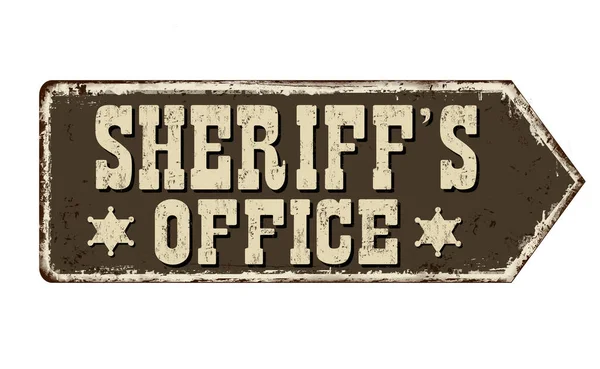 Señal de metal oxidado vintage de la oficina del sheriff — Vector de stock
