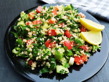 Tabouleh with bulgur and parsley clipart