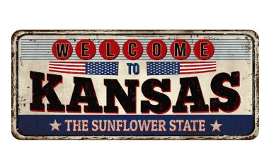 Kansas vintage paslı metal işareti 