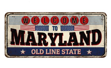 Maryland vintage paslı metal işareti için hoş geldiniz