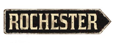 Rochester klasik paslı metal tabelası.