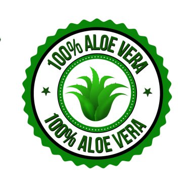 % 100 aloe vera etiketi veya çıkartması
