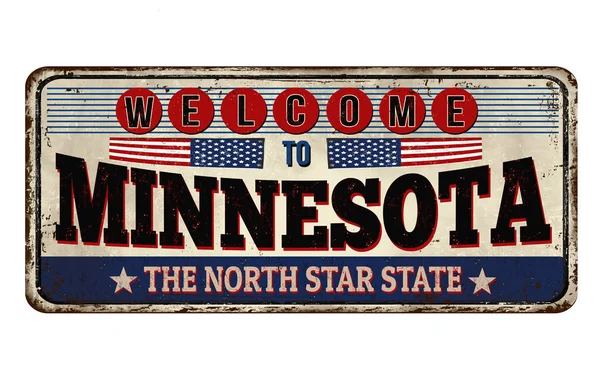 Minnesota vintage rusty metal sign — Stock Vector