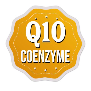 Q10 koenzim etiketi veya çıkartması