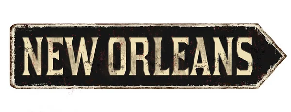 New Orleans klasik paslı metal tabelası — Stok Vektör