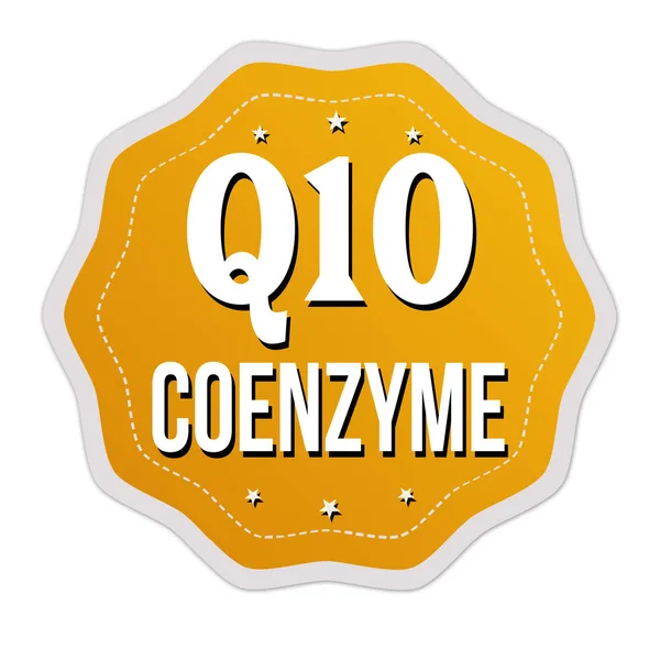 Q10 coenzyme label or sticker — Stock Vector