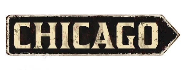 Chicago klasik paslı metal tabelası — Stok Vektör