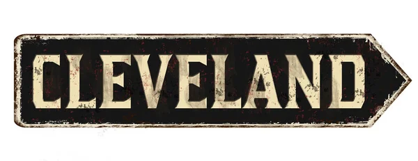 Cartel metálico oxidado Cleveland vintage — Vector de stock