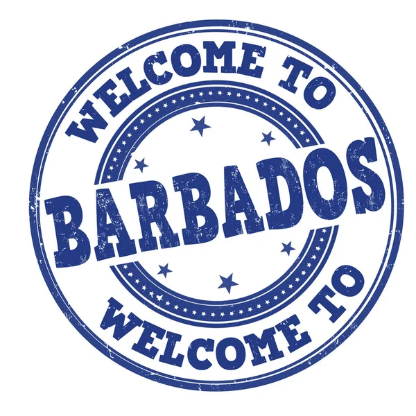 Welcome to Barbados stamp — Stock Vector