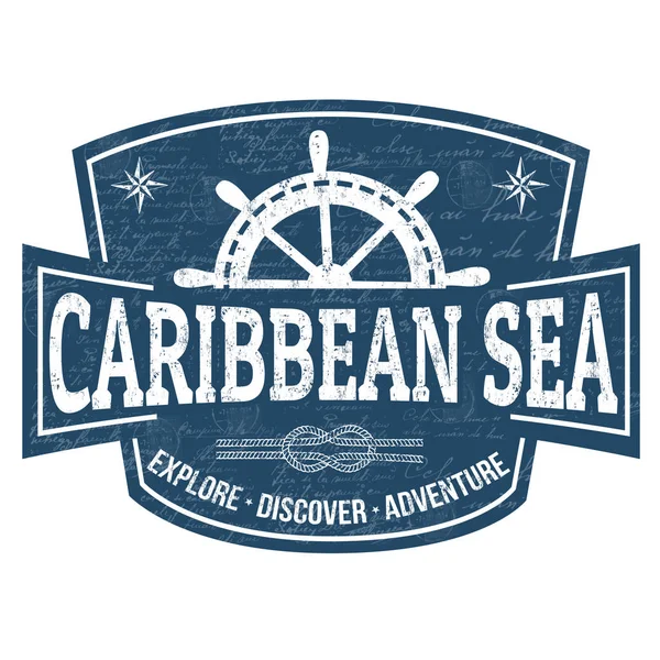 Σήμα ή σφραγίδα της Καραϊβικής θαλάσσης — Διανυσματικό Αρχείο