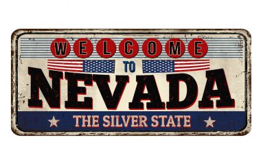 Nevada vintage paslı metal işareti için hoş geldiniz 