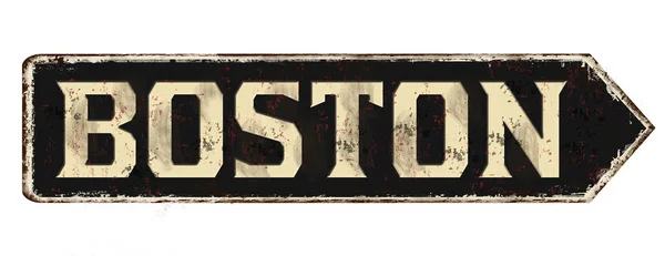 Boston vintage roestig metalen bord — Stockvector