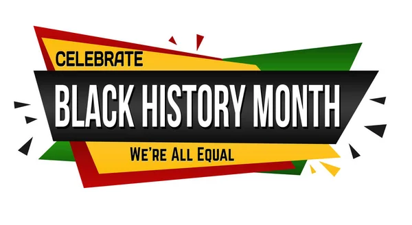 Μαύρο σχέδιο banner μήνα ιστορίας — Διανυσματικό Αρχείο