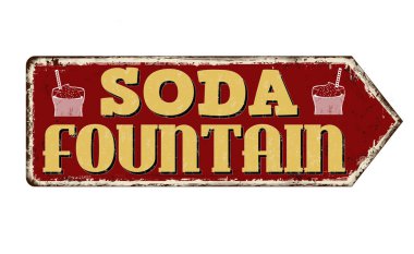 Soda fıskiyesi paslı metal tabelası