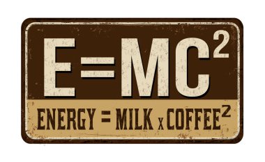 Antika metal tabelasında komik bir kahve alıntısı