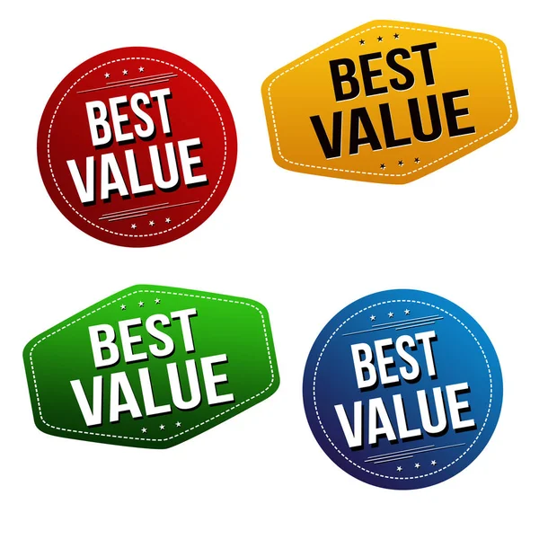 Beste waarde sticker of label set — Stockvector