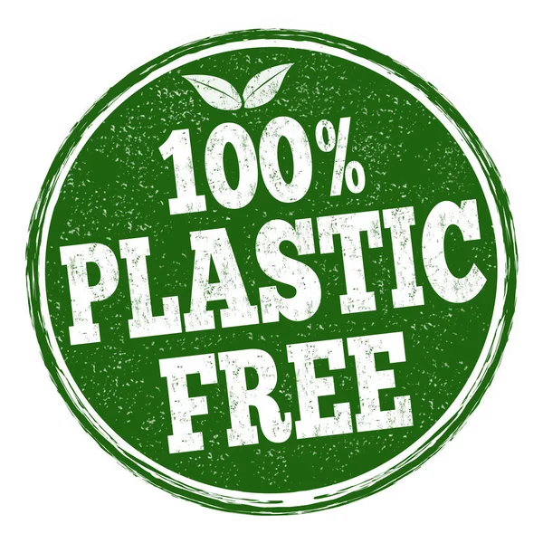 100% plast gratis tecken eller stämpel — Stock vektor