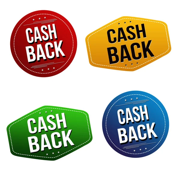 Cash back sticker or label set — Stock Vector