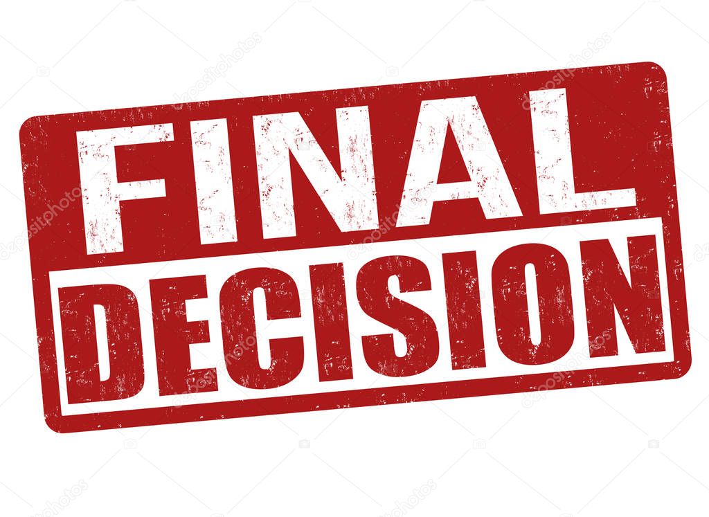 Final decision sign or stamp 